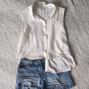 2/$25 Calvin Klein Sleeveless Button Up